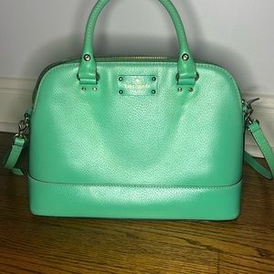 Kate Spade Green Leather Rachelle Wellesley Shoulder Bag limited addition.
